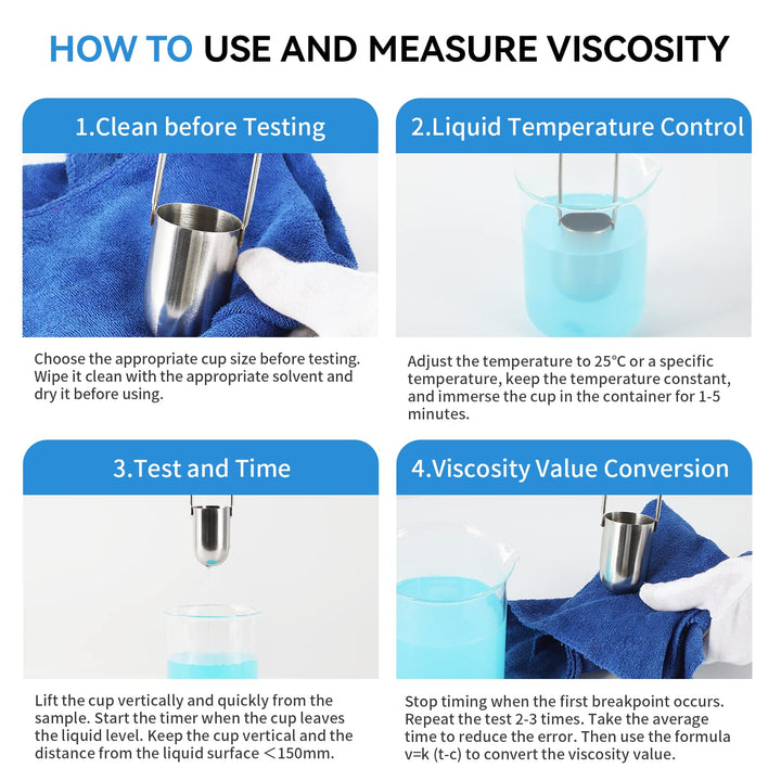 NO.3 Zahn Cup Viscosity Cup #3 Dip Type 44ml Stainless Steel Viscometer Flow Cup for Paint Finishes Oil Dye Sauce Honey