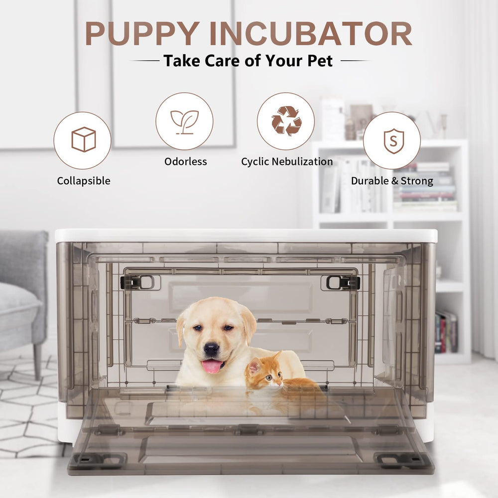 Nebulization Box,Cat Nebulizer Box Nebulizer for Dogs,Kitten Incubator,Heating Unit not Included, Puppy Incubator with Nebulization (55L)