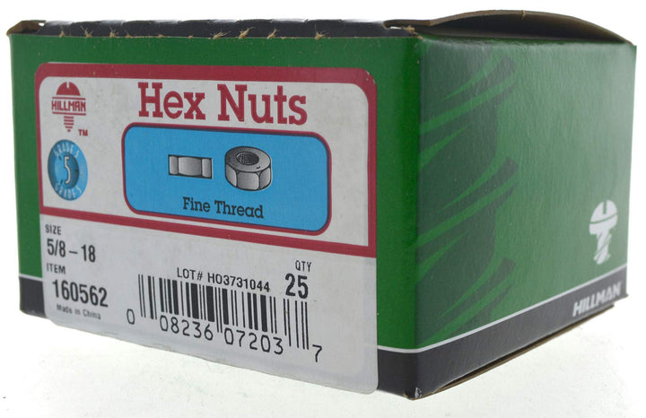 The Group 160562 Grade 5 Finish Hex Nut, 5/8-Inch by 18-Inch, 25-Pack