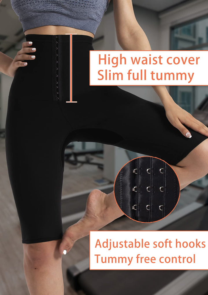 Sauna Pants Women Sweat Capris Slimming Leggings,Mesh Crotch,High Waist Workout Body Shaper Suits(TBH70031-01-L)