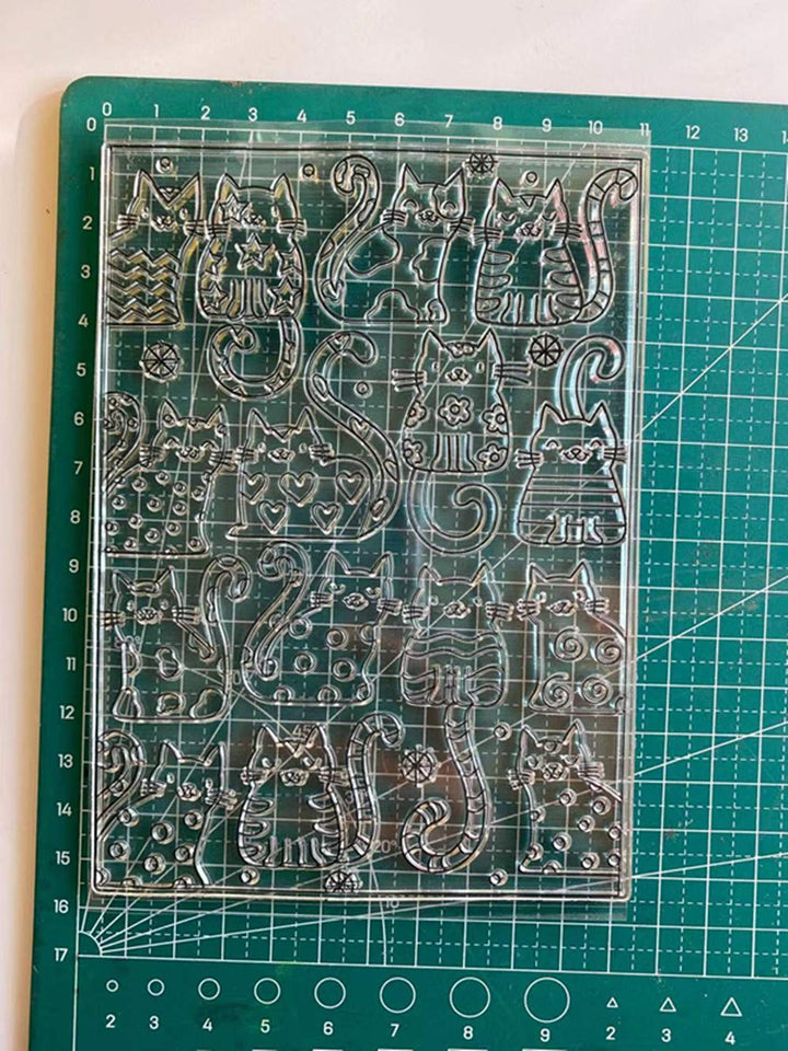 Cats Background Clear Stamps for Cards Making Decoration Clear Stamps and DIY Scrapbooking Crafting