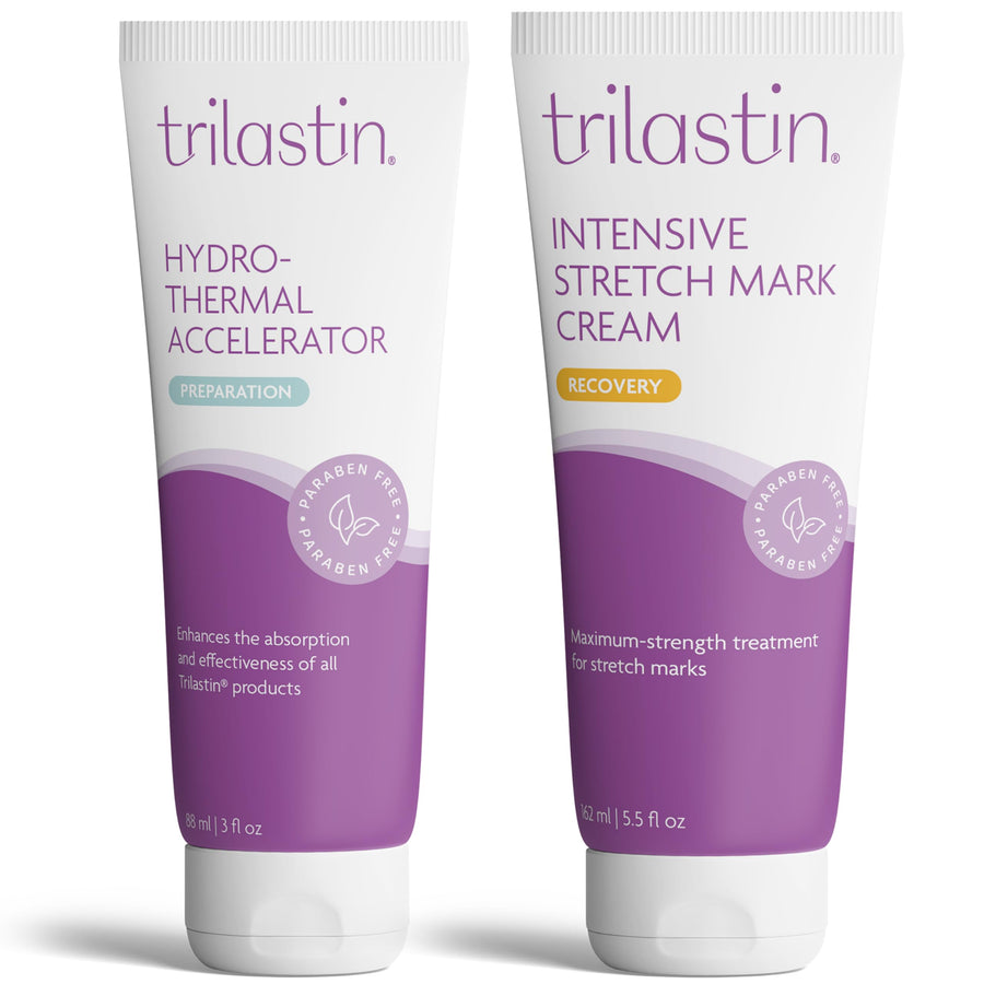 SR Intensive & Moisturizing Stretch Mark Cream for Pregnancy - Hydro-Thermal Accelerator & Absorption Serum Bundle (5.5 oz & 3 oz)