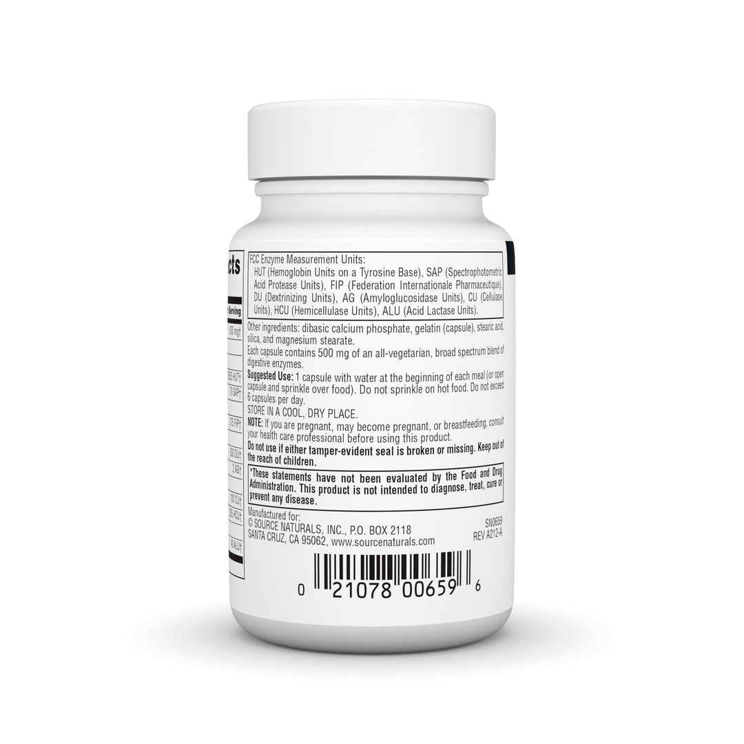 Essential Enzymes 500mg Bio-Aligned Multiple Enzyme Supplement Herbal Defense for Digestion, Gas, Constipation & Bloating Relief - Supports A Strong Immune System - 60 Capsules