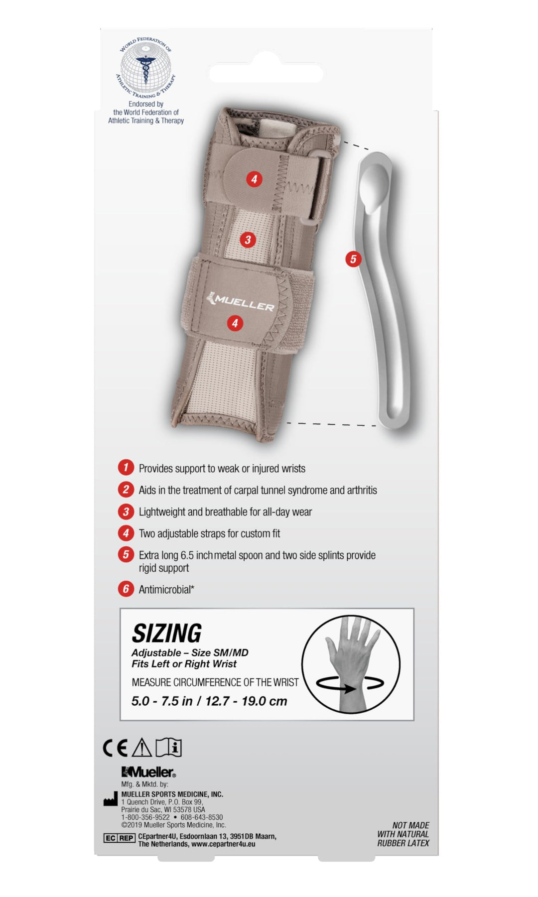 Sports Medicine Reversible Wrist Stabilizer with Splint, Wrist Pain Relief Support for Men and Women, Ideal for Carpal Tunnel, Tendinitis, Arthritis, Taupe, Small/Medium