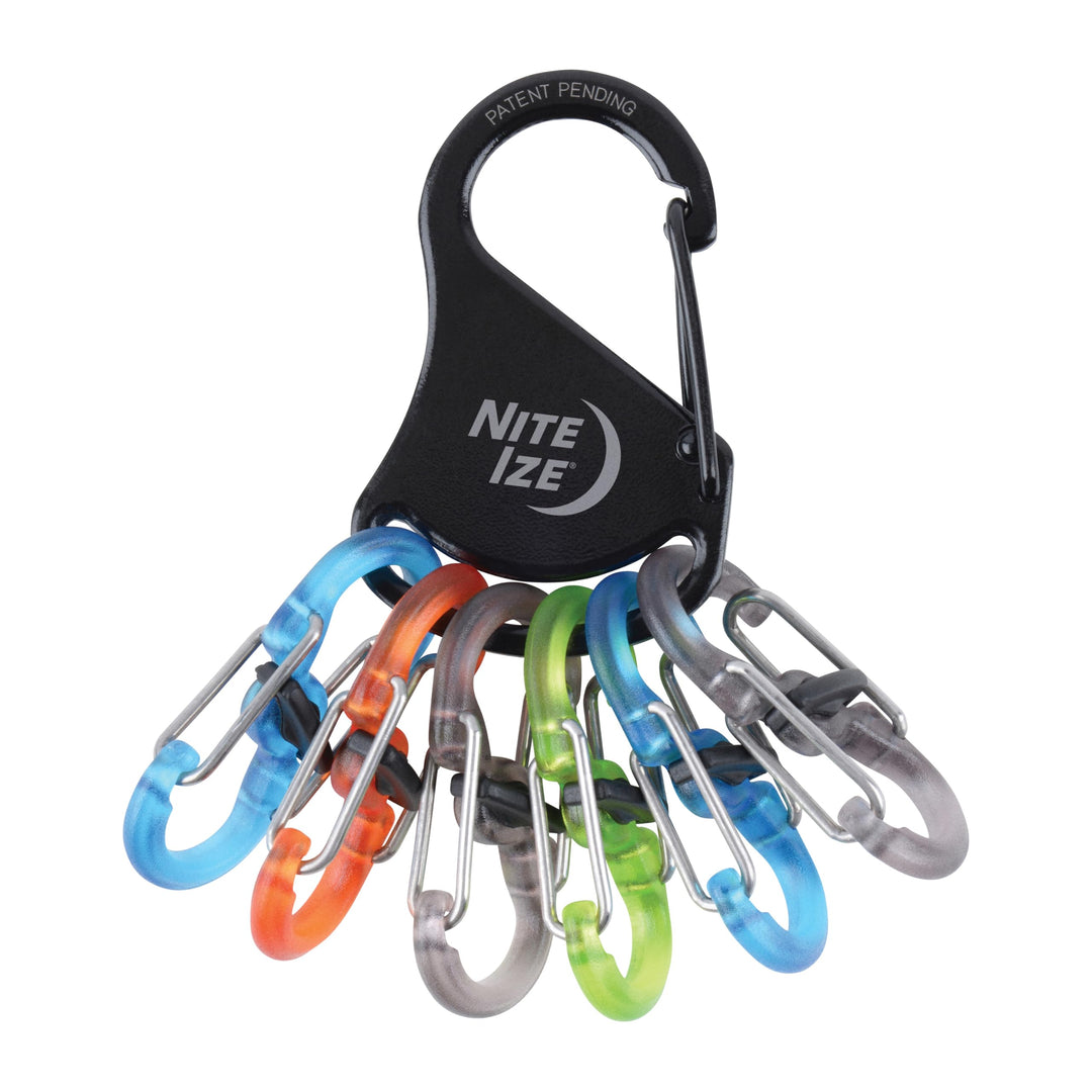 KeyRack Steel S-Biner - Plastic Key Carabiner Organizer with 6 S-Biners - Keychain Accessories to Hold Keys Securely and Separately