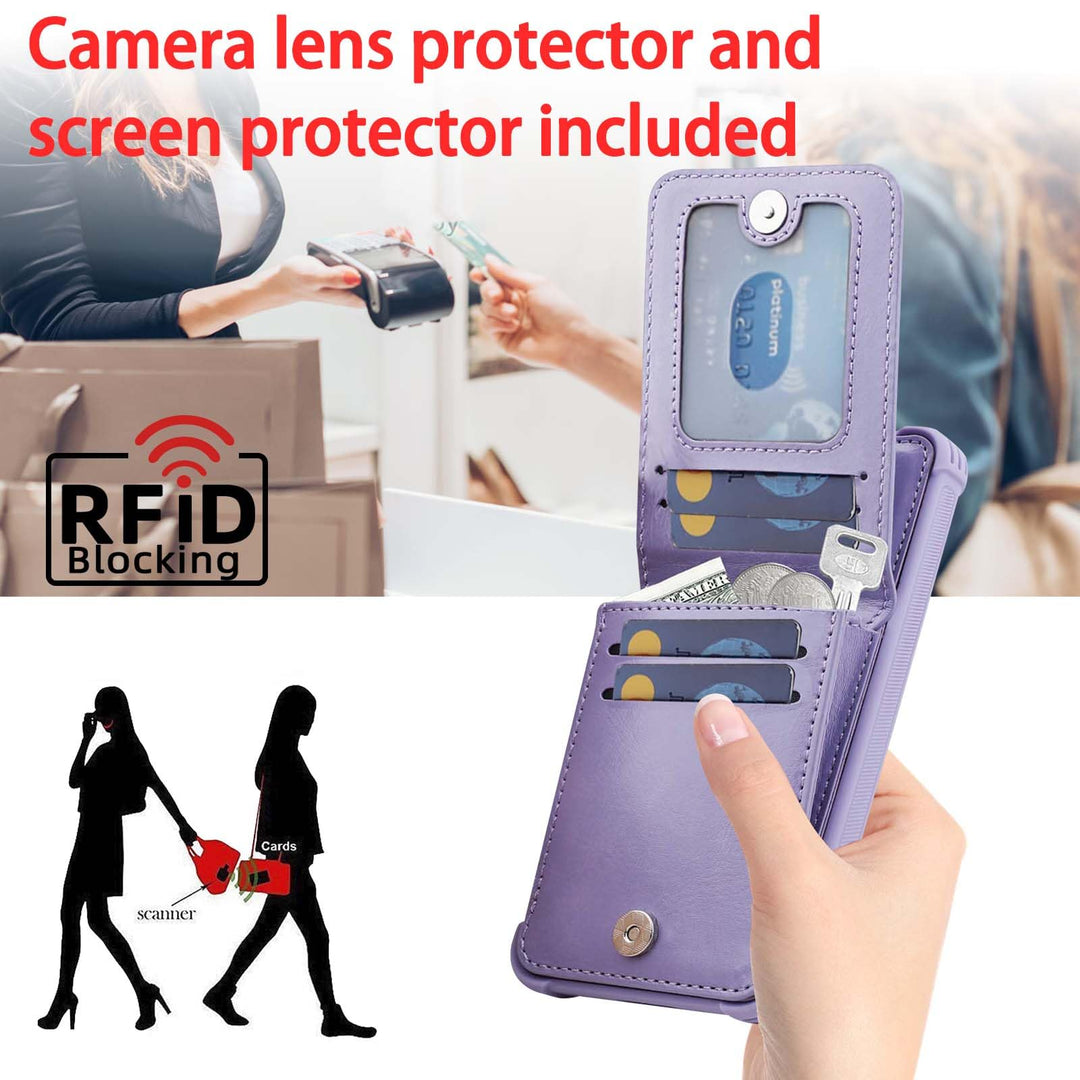 Wallet Case Compatible for Samsung Galaxy S24 Plus for Women and Men,Leather Magnetic Clasp Flip Folio Phone Cover with Credit Card Holder and Coin Pocket,Clove Purple