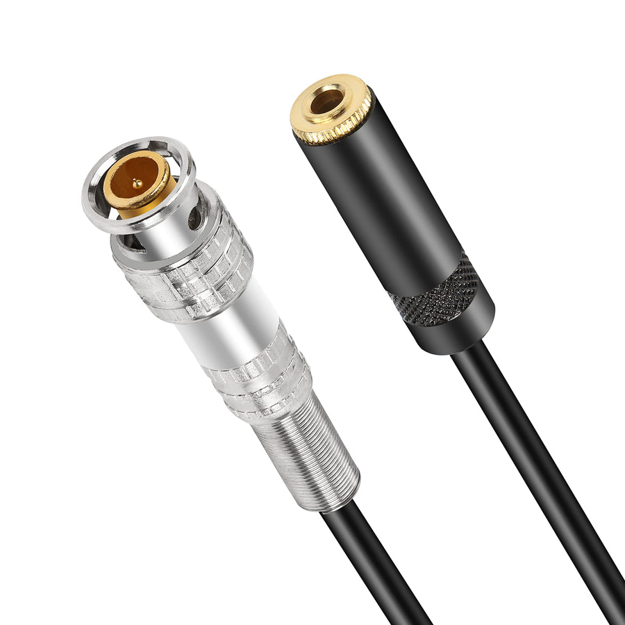 BNC Male to 3.5mm (1/8) Female Plug TRS Stereo Coaxial Power Audio Cable(0.5M) (BNC Male to 3.5mm Female)