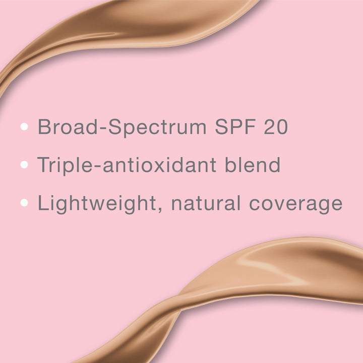 Healthy Skin Liquid Makeup Foundation, Broad Spectrum SPF 20 Sunscreen, Lightweight & Flawless Coverage Foundation with Antioxidant Vitamin E & Feverfew, Classic Ivory, 1 fl. oz