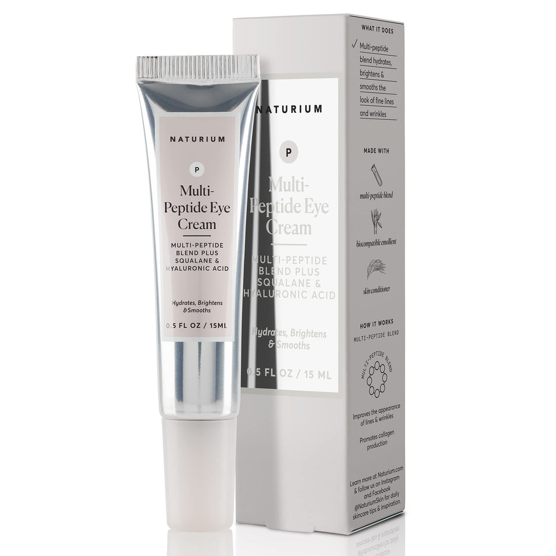 Multi-Peptide Eye Cream, Smoothing & Anti-Aging Skincare, with Squalene & Hyaluronic Acid, 0.5 oz