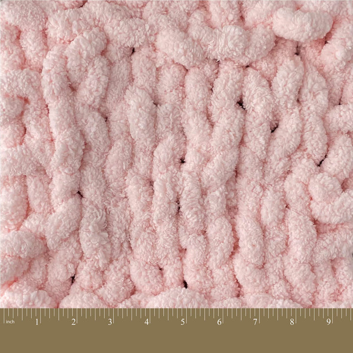 Crafted By Catherine Chunky Chenille Yarn - 2 Pack (41 Yards Each Skein), Light Pink, Gauge 7 Jumbo