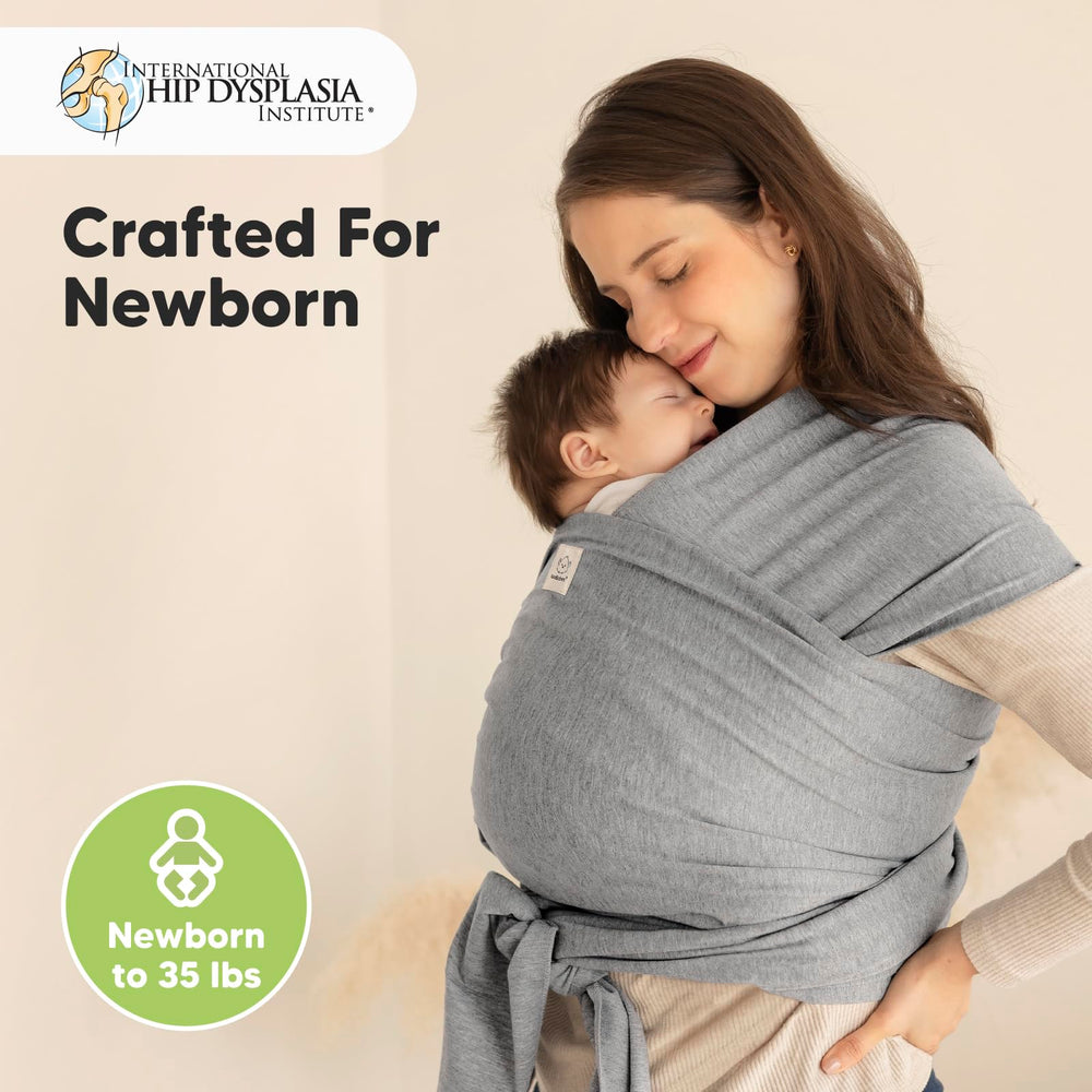Baby Wrap Carrier By Keababies - All-In-1 Stretchy Baby Wraps - Baby Sling - Infant Carrier - Babys Wrap - Hands Free Babies Carrier Wraps|Great Baby Shower Gift (Classic Gray)