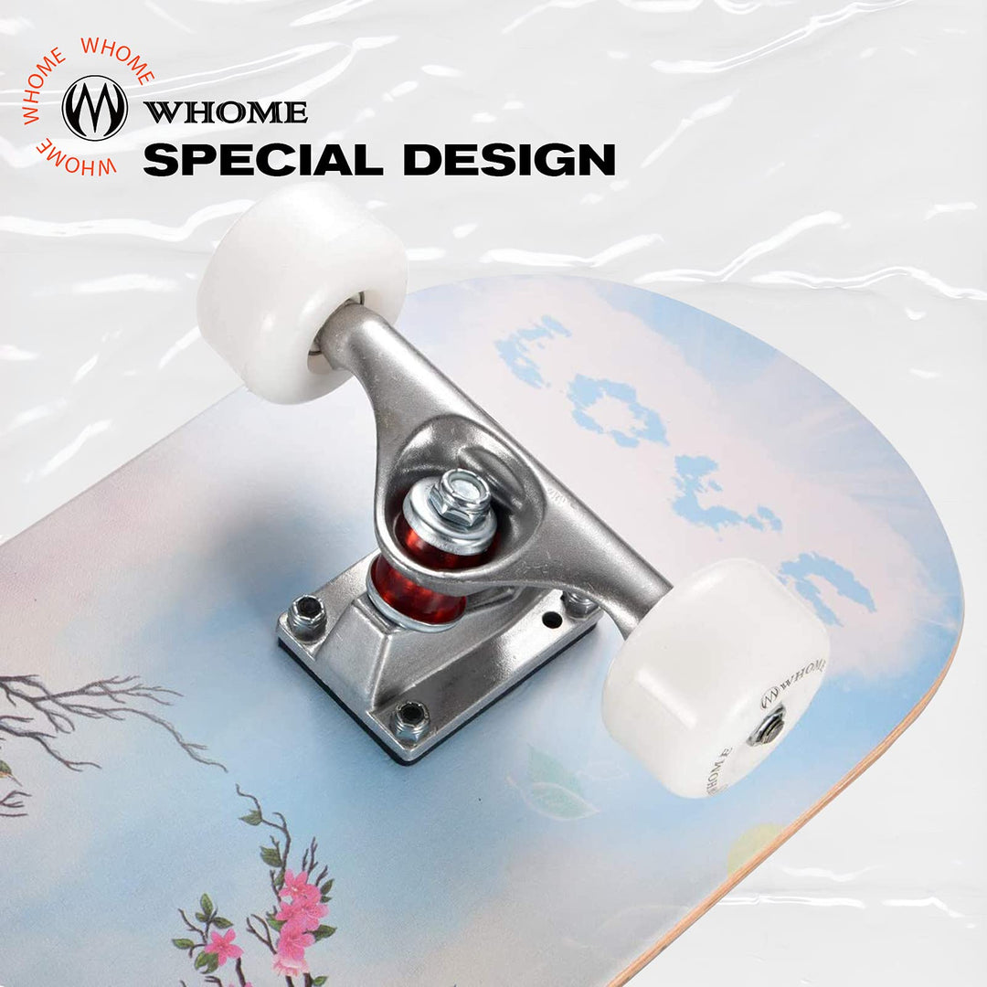 Skateboards for Adults/Kids Teens/Girl Beginner/Boy - 31x8 Pro Standard Skateboard Complete 8-ply Alpine Maple Deck ABEC-9 Bearings with T-Tool
