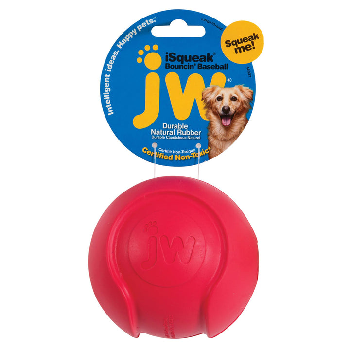 Pet Company iSqueak Bouncin' Baseball Dog Toy, Large (Colors Vary), multi (40037)