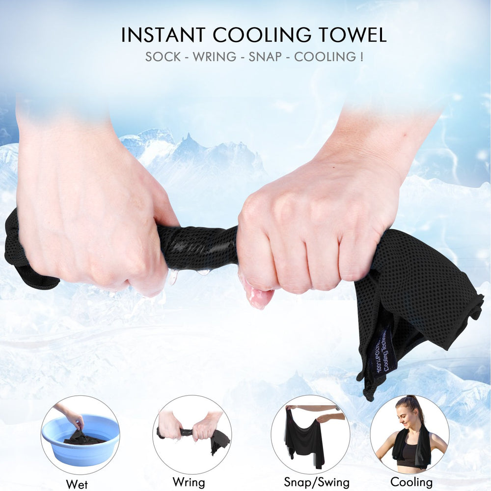 Cooling Towel Snap Cooling Neck Wrap Cold Towel for Athletes Sports Golf Yoga Workout Outdoor Men and Women, 1 Pack- Gray 12 x 40 Inch
