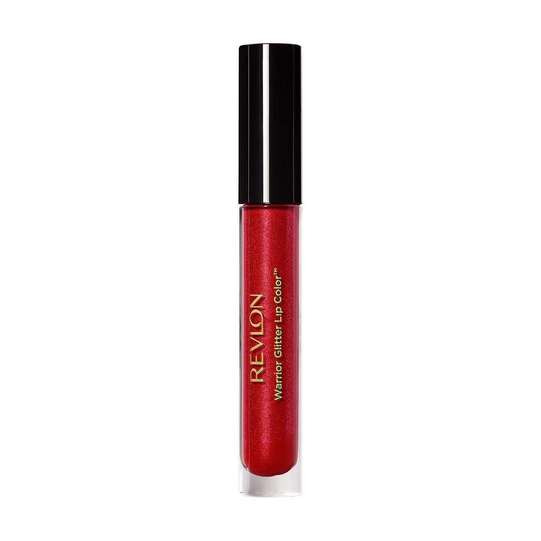 Revlon x WW84 Wonder Woman Warrior Glitter Lipcolor, Transforming Matte to Shimmer Full Coverage Liquid Lipstick in Red, 001 Fight For It, 0.12 fl oz