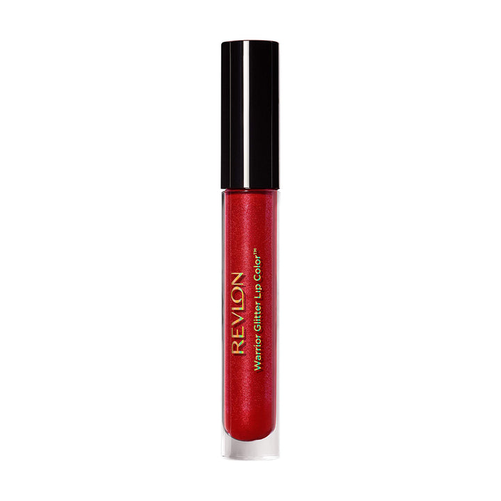 Revlon x WW84 Wonder Woman Warrior Glitter Lipcolor, Transforming Matte to Shimmer Full Coverage Liquid Lipstick in Red, 001 Fight For It, 0.12 fl oz