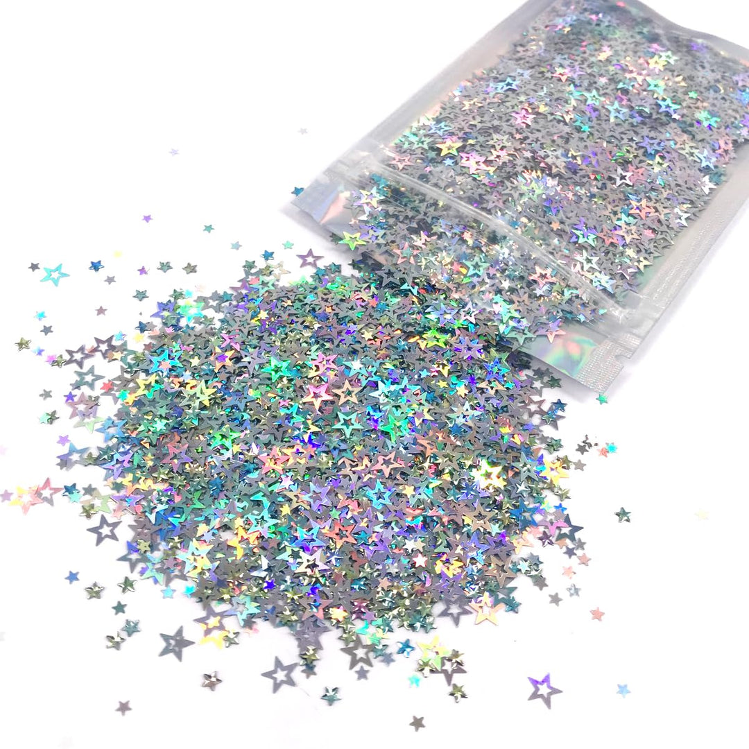 10 Grams Holographic STARS Cosmetic Glitter Festival Rave Beauty Makeup Face Body Nail