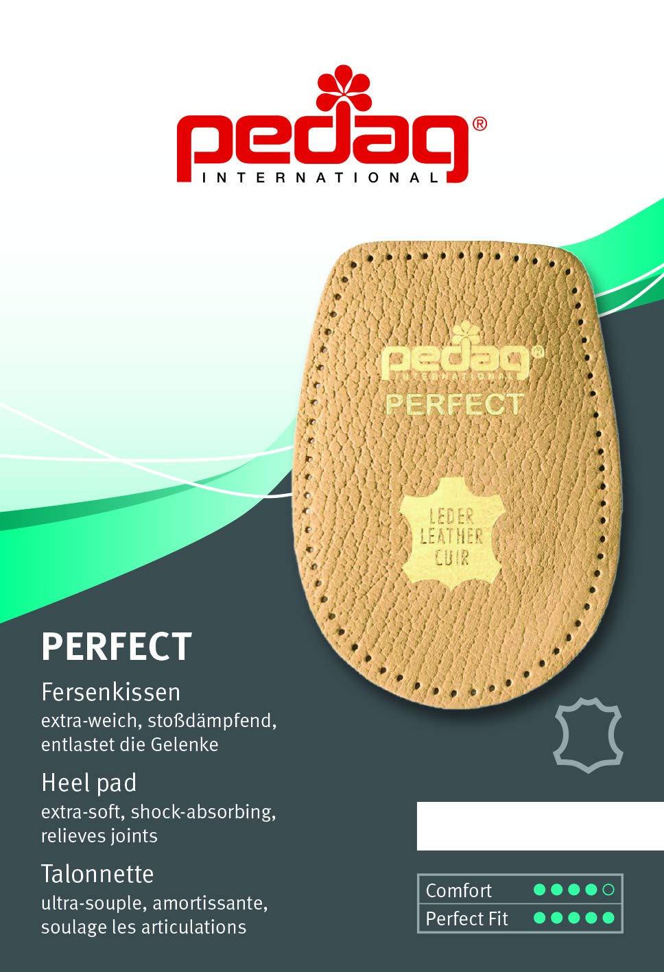 Perfect Shock Absorbing Heel Pads, Vegetable Tanned Leather and Latex Rubber, Tan, Medium (8L to 7M)