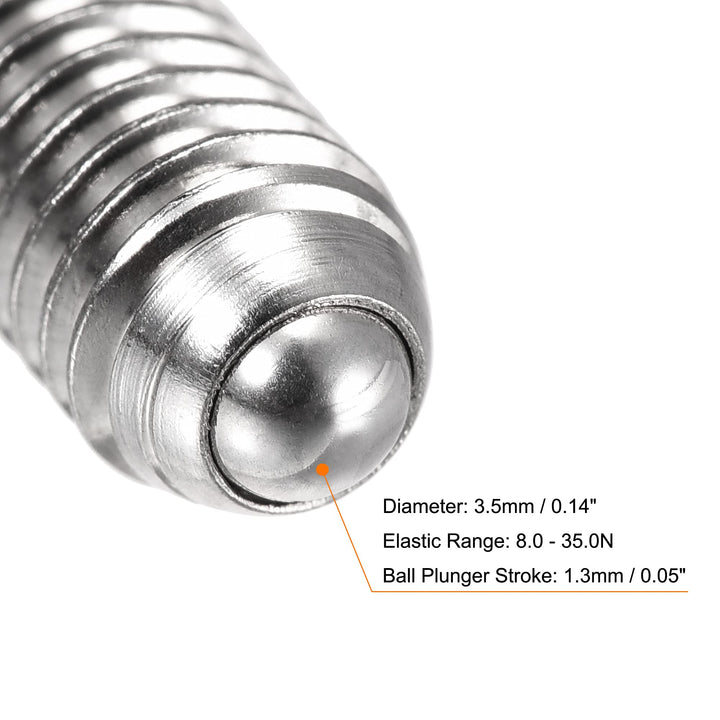 Ball Point Set Screws, M6 x 12mm 304 Stainless Steel Metric Spring Hex Socket Screw 10pcs