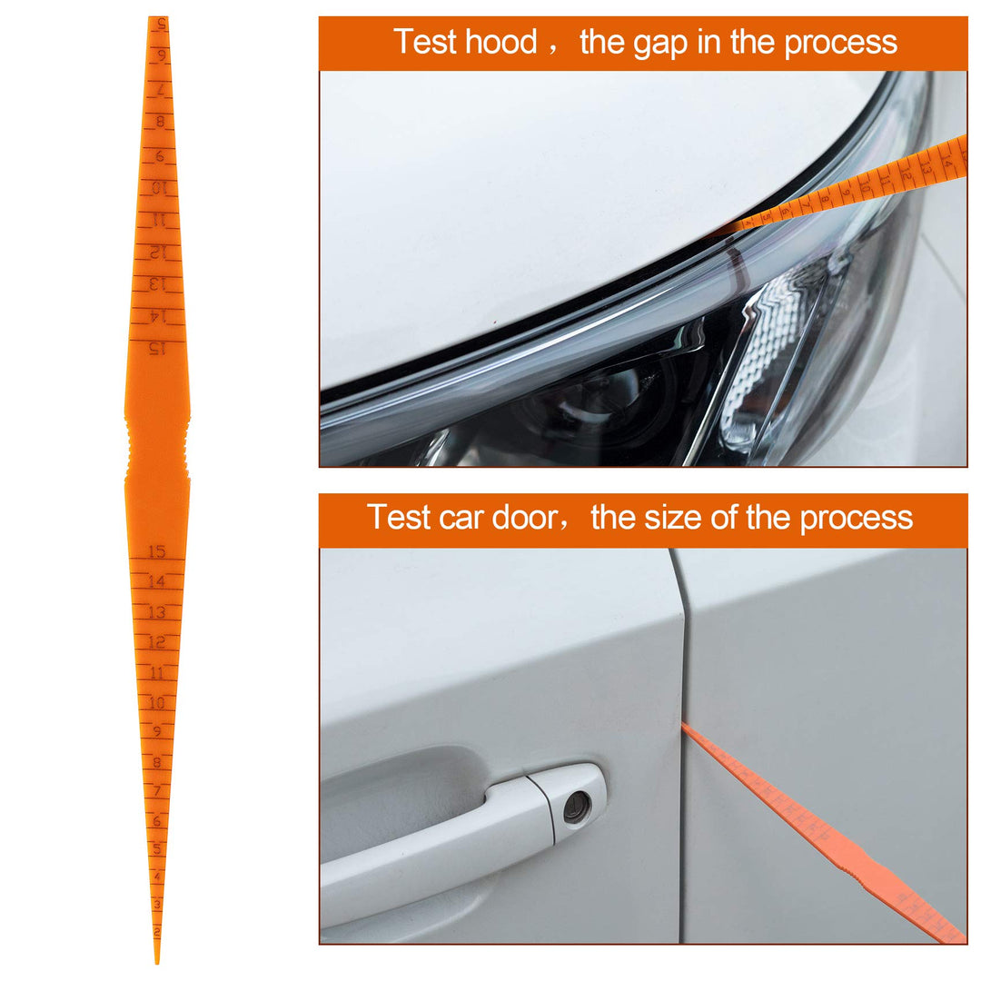 4 Pack Plastic Car Door Panel Gap Alignment Gauge Measuring Tool, Taper Feeler for Auto Car Vehicle-Orange Red