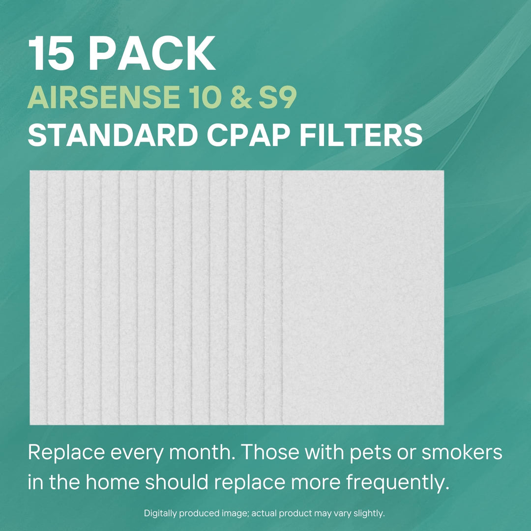 PURDOUX CPAP Filters for ResMed AirSense 10 & S9 (Standard 15 Pack), CPAP Bacteria Filters for CPAP Machine, CPAP Supplies Filters, CPAP Accessories