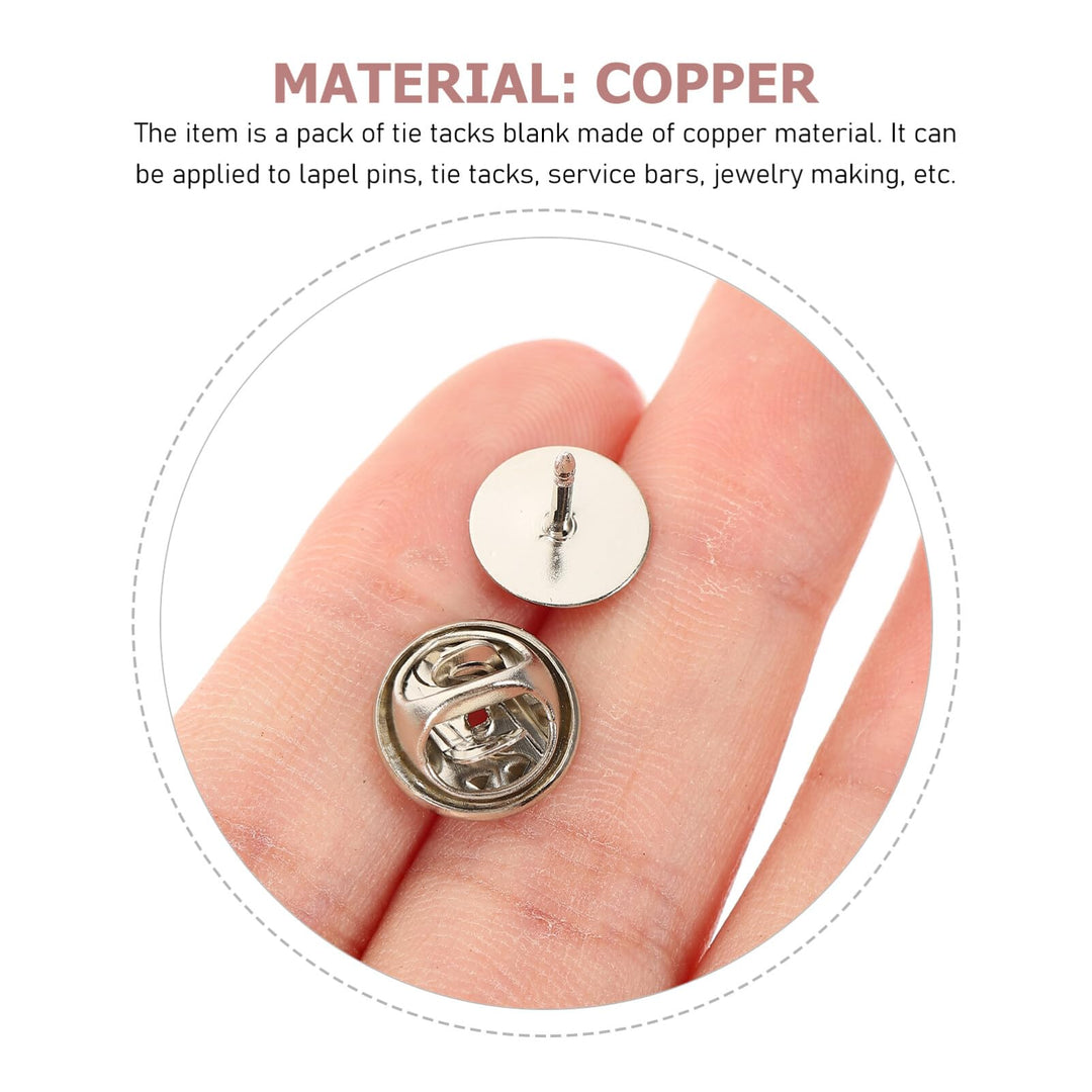 Tie Tack Butterfly Pin Clutch Back Replacement with Blank Pins for Craft Making 50 Sets