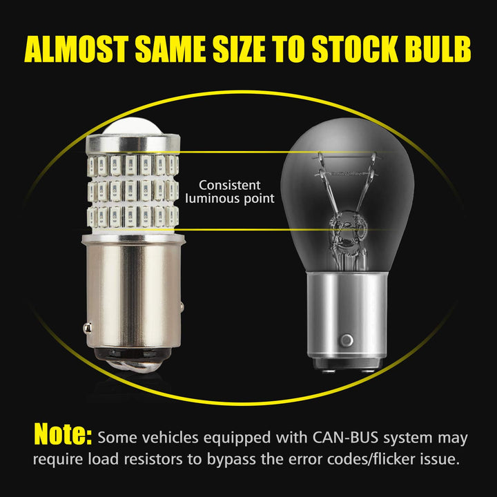 2057 1157 2357 7528 2057A 1157A BAY15D LED Strobe Bulbs Brilliant Red, Ultra Bright 57-SMD LED Replacement for Brake/Tail/Stop Lights (Pack of 2)
