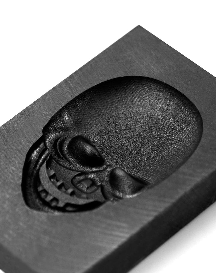 Casting Mold, Skull Graphite Casting Ingot Mold Crucible Mould for Melting Casting Refining Gold Silver Metal Aluminum Copper Brass (60mm x 40mm)