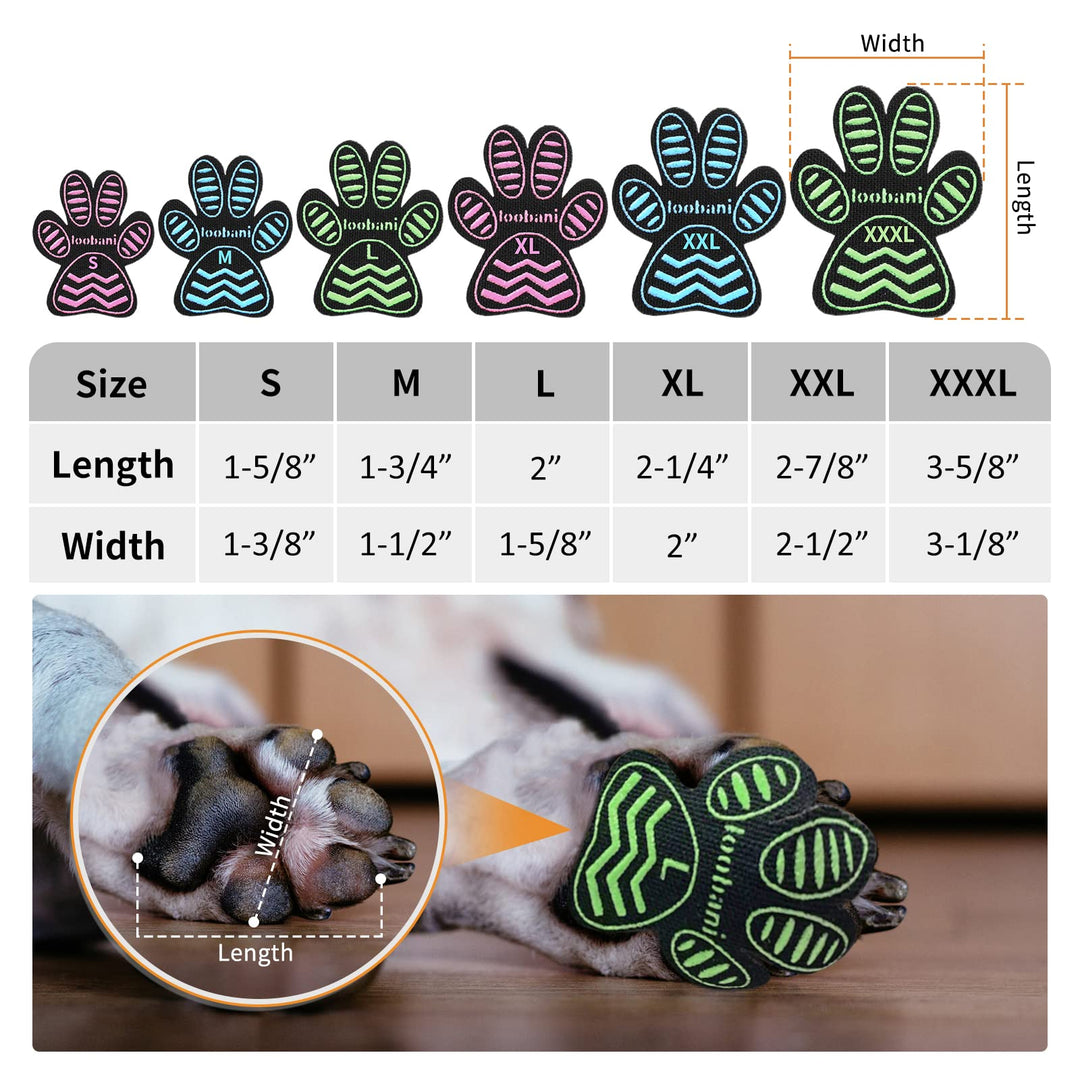 Dog Anti-Slip Toe Grips, Paw Traction Pads for Dogs, Provides Extra Traction and Support for Senior Dogs or Dogs with Weak Paw to Keep Them from Slipping on Smooth Floors, 12 Sets - 48 Pads