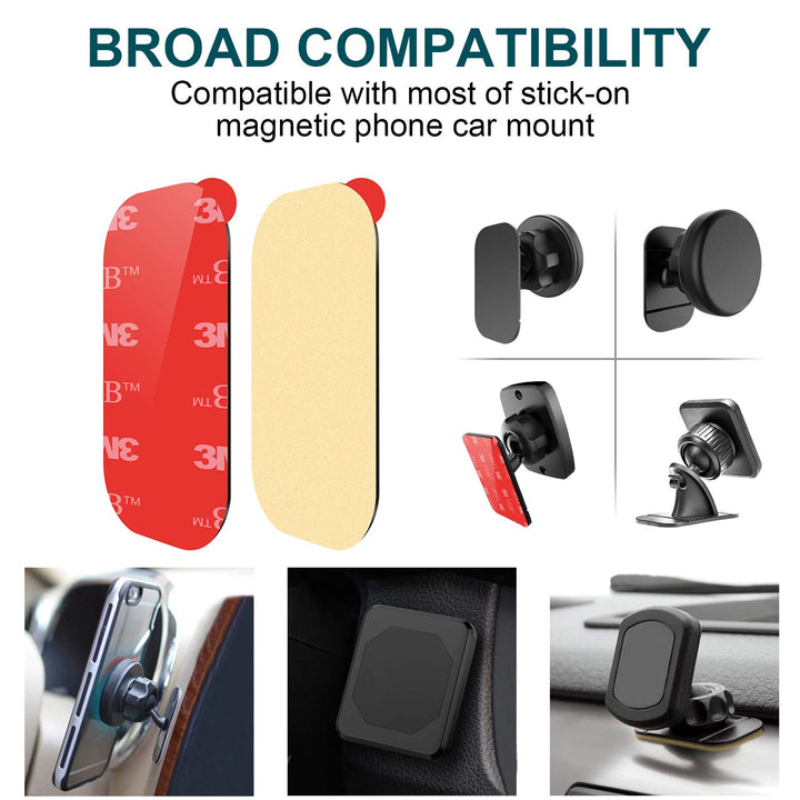 3M Vhb Sticky Adhesive Pads Replacement Mounting Tape 4 Pcs, Dashboard Sticker Pads for Magnetic Phone Car Mount,Car Mount Adhesive,Double Sided 3M Adhesive Pads,Car Mount Sticker Tapes