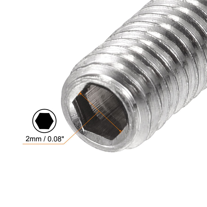 Ball Point Set Screws, M4 x 6mm 304 Stainless Steel Metric Spring Hex Socket Screw 20pcs