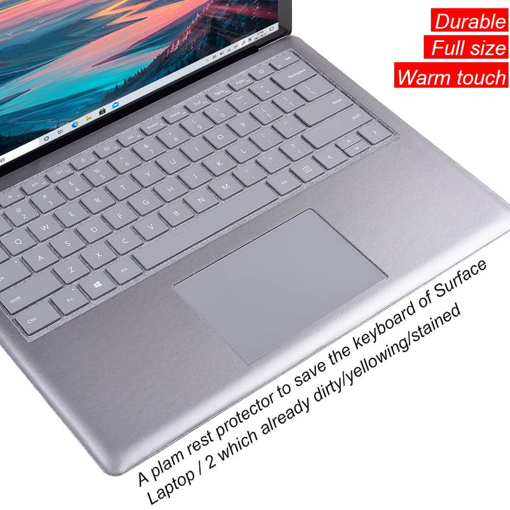 Full Size Keyboard Palm Rest Protector for Microsoft Surface Laptop/Laptop 2 Palm Pads/Wrist Rest, for stained keyboard, renovation cover decal 13.5 Inch (opaque grey)