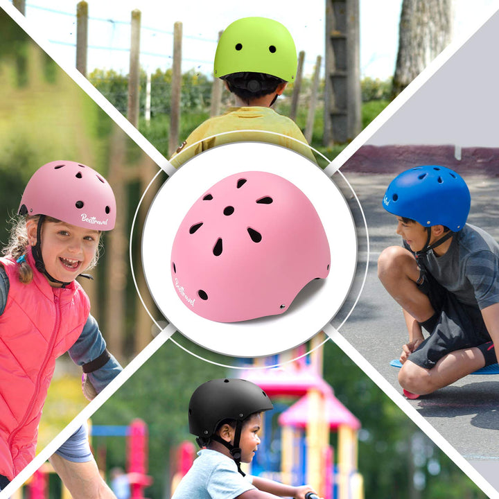Adjustable Helmet For Kids Toddler Bike Ages 3-8 Years Old Boys Girls Multi-Sports Safety (Pink)