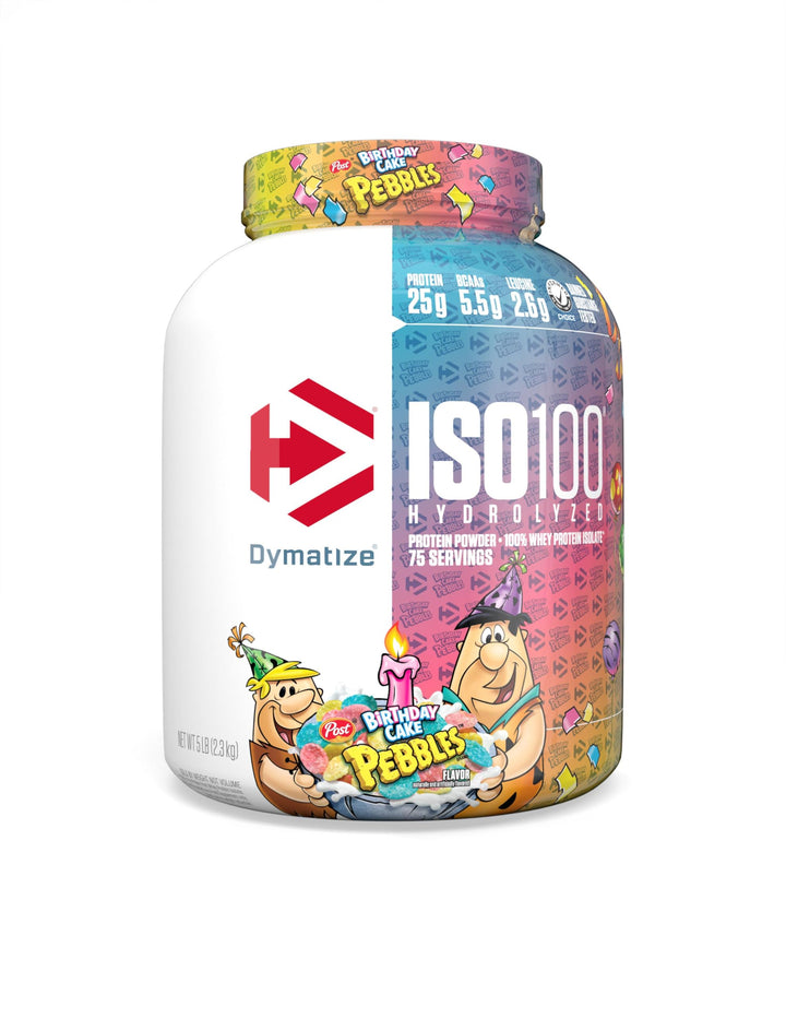 ISO100 Hydrolyzed Protein Powder, 100% Whey Isolate Protein, 25g of Protein, 5.5g BCAAs, Gluten Free, Fast Absorbing, Easy Digesting, Birthday Cake, 5 Pound