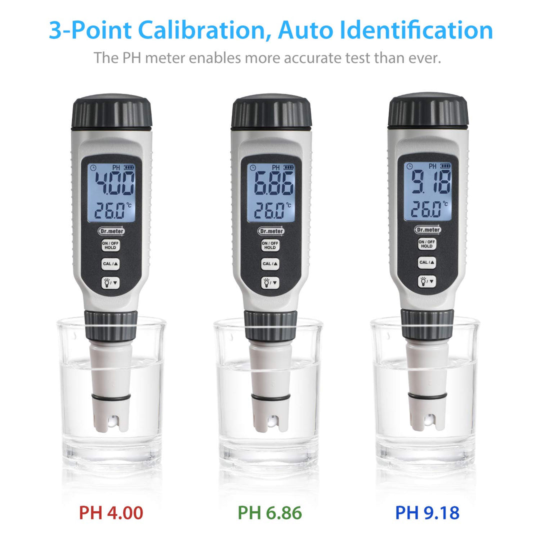 pH Meter, 0.01 High Accuracy Digital PH Tester with LCD Display, 0-14pH Measurement Range with Data Hold Water Quality Tester for Plants Nutrient, Pool, Hydroponic, Aquarium, Home Brewing