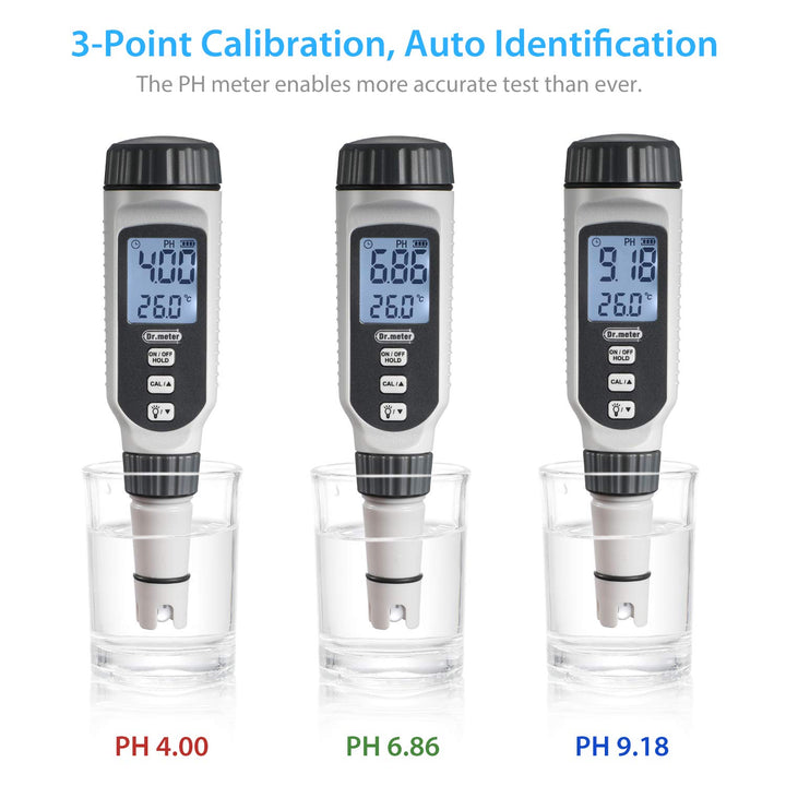 pH Meter, 0.01 High Accuracy Digital PH Tester with LCD Display, 0-14pH Measurement Range with Data Hold Water Quality Tester for Plants Nutrient, Pool, Hydroponic, Aquarium, Home Brewing