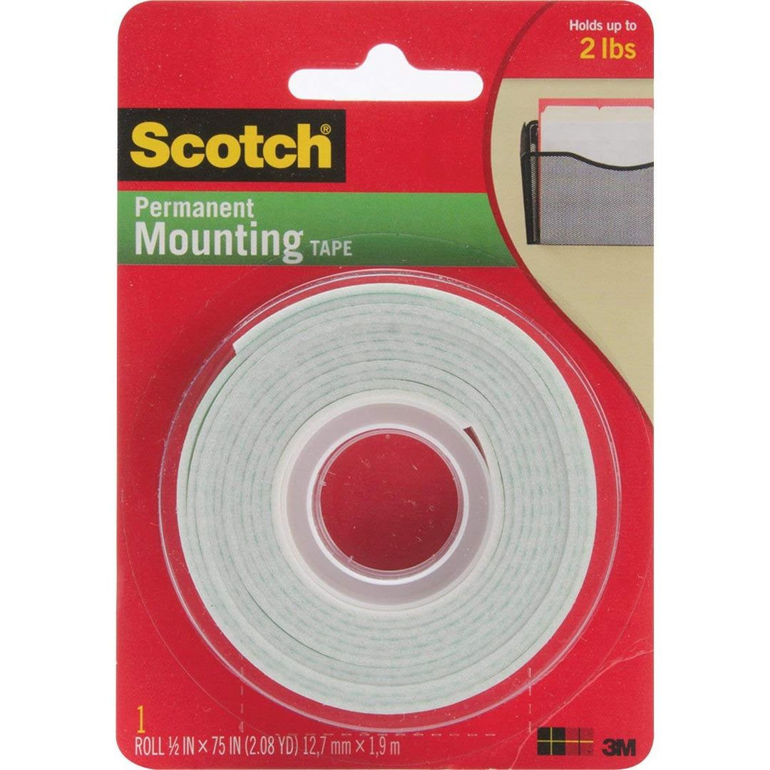 3M Scotch Mounting Tape, 0.5-Inch by 75-Inch (110)