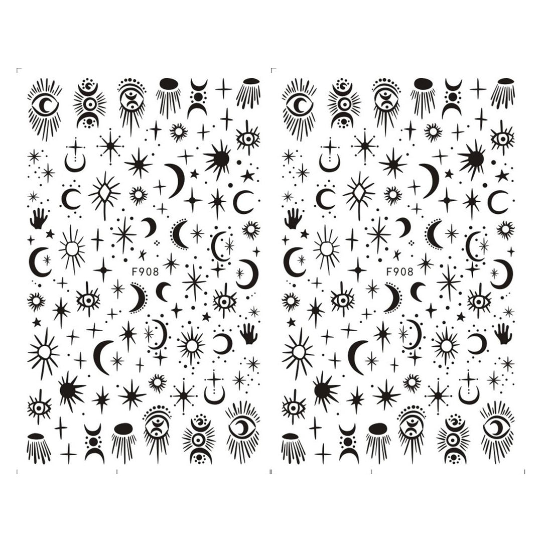DIBESTS 3D Nail Art Stickers Cute Decals Self Adhesive Sticker Cartoon Design for Women Girls Kids Manicure Decoration Accessory Decal Charms (4 Sheets 280+ Decals), 4 Count (Pack of 1)