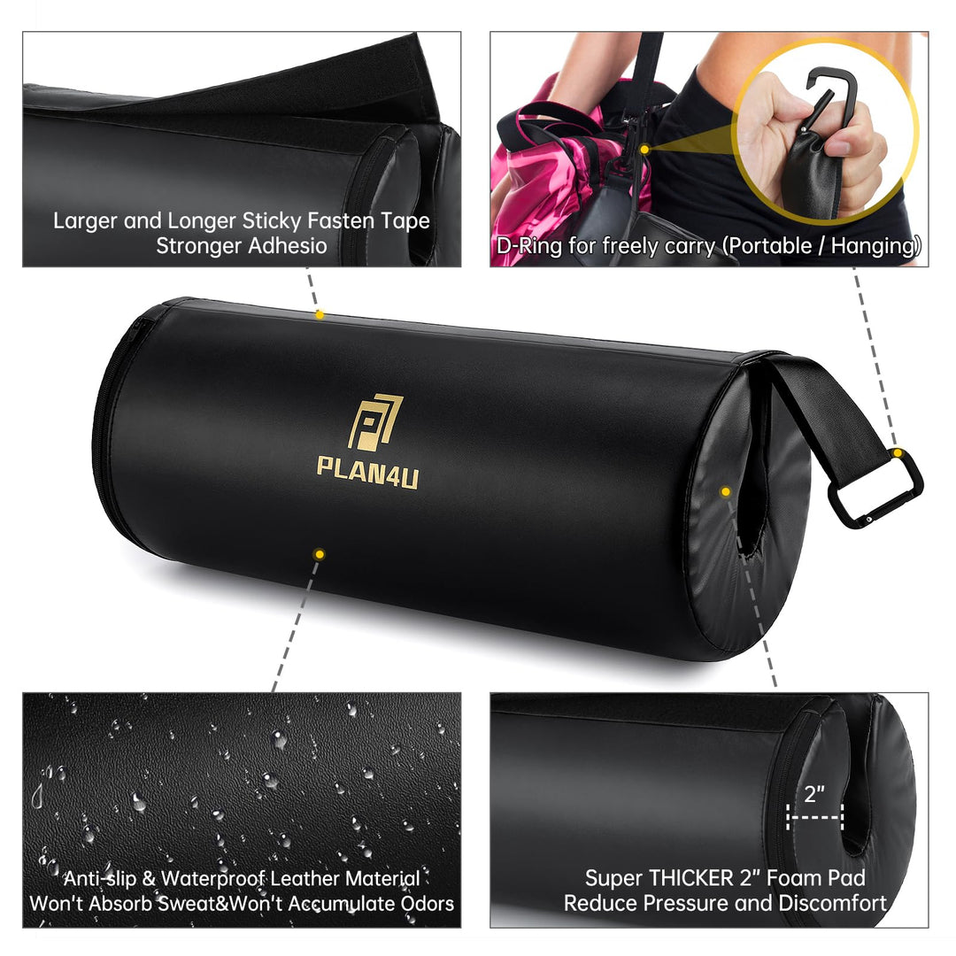 Barbell Pad for Bench Press Hip Thrust Weightlifting, Upgraded Board Press with 2 inches Non-Slip Thickness Leather Foam Pad Fits Standard Olympic Bars for Powerlifting Bench Workout, Black