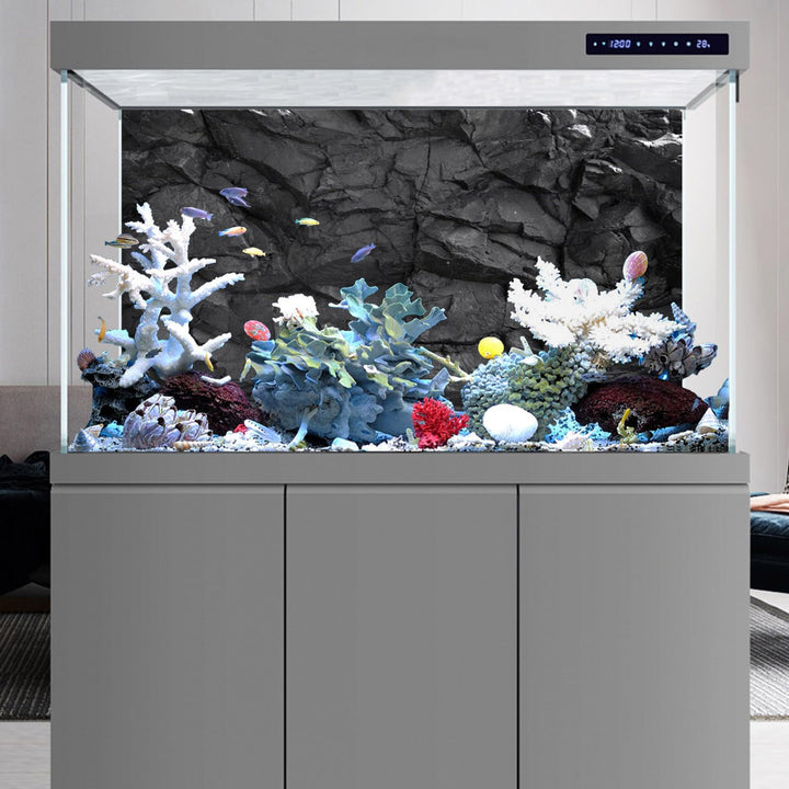 48x18 inches Stone Aquarium Background Rock Fish Tank Background Rocky Terrarium Background Polyester Background