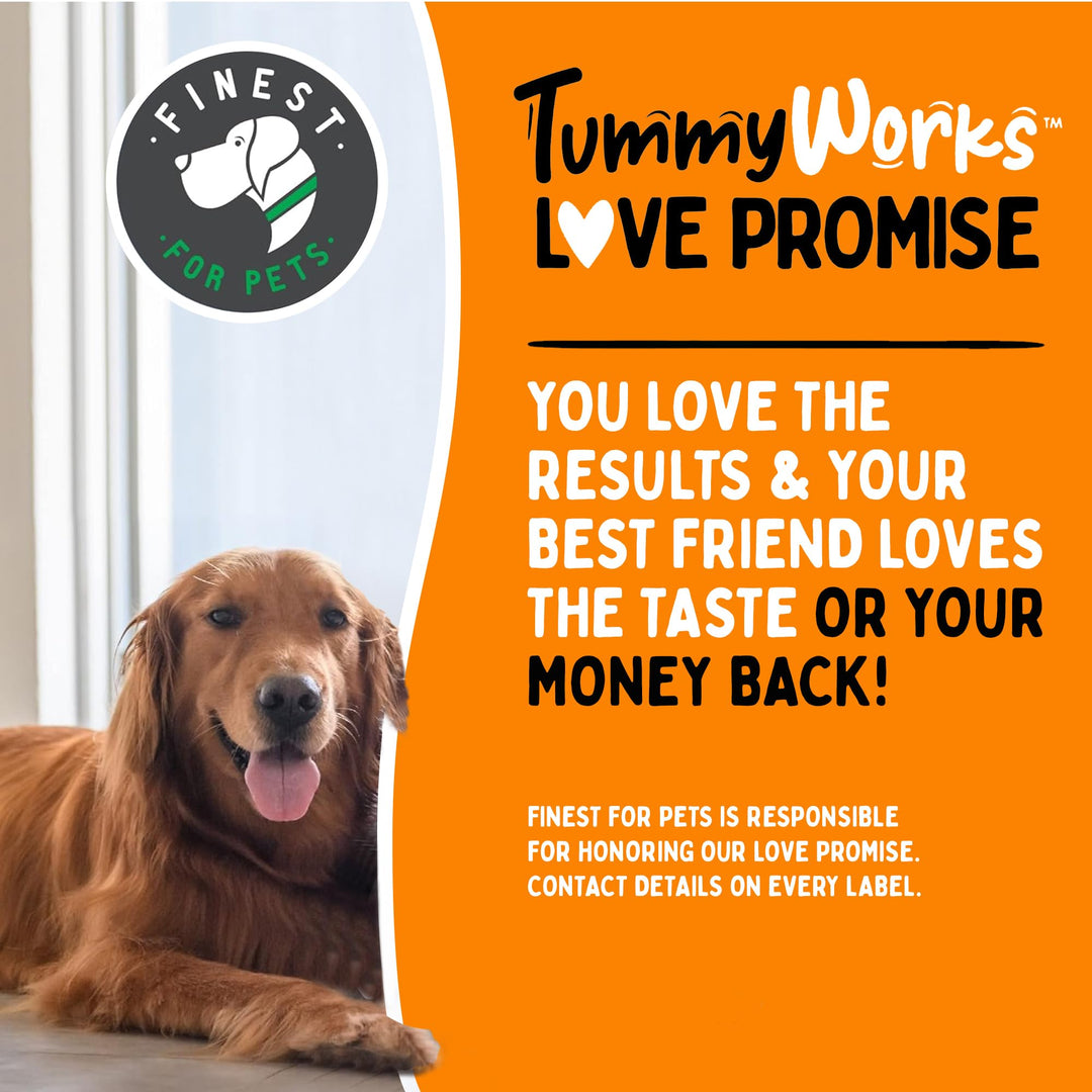 TummyWorks Probiotic 120 Soft Chews for Dogs All Ages - Supports Digestive Health, Relieves Diarrhea, Constipation, Good for Itching, Allergies, Yeast Infections. Added Digestive Enzymes, Made in USA