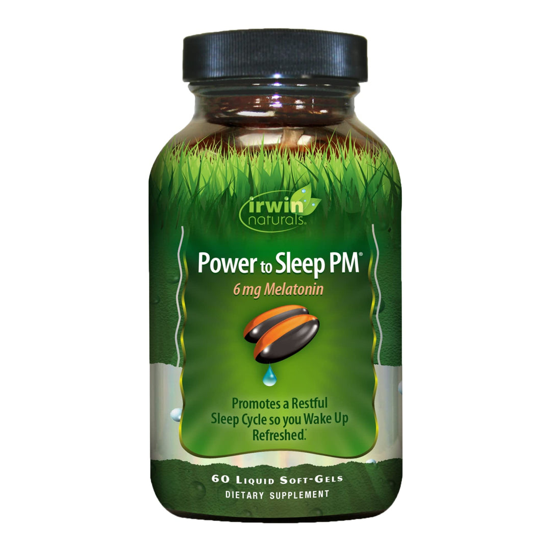 Power to Sleep PM - 60 Liquid Soft-Gels - with 6mg Melatonin, GABA, Ashwagandha, Valerian Root & L-Theanine - 30 Servings