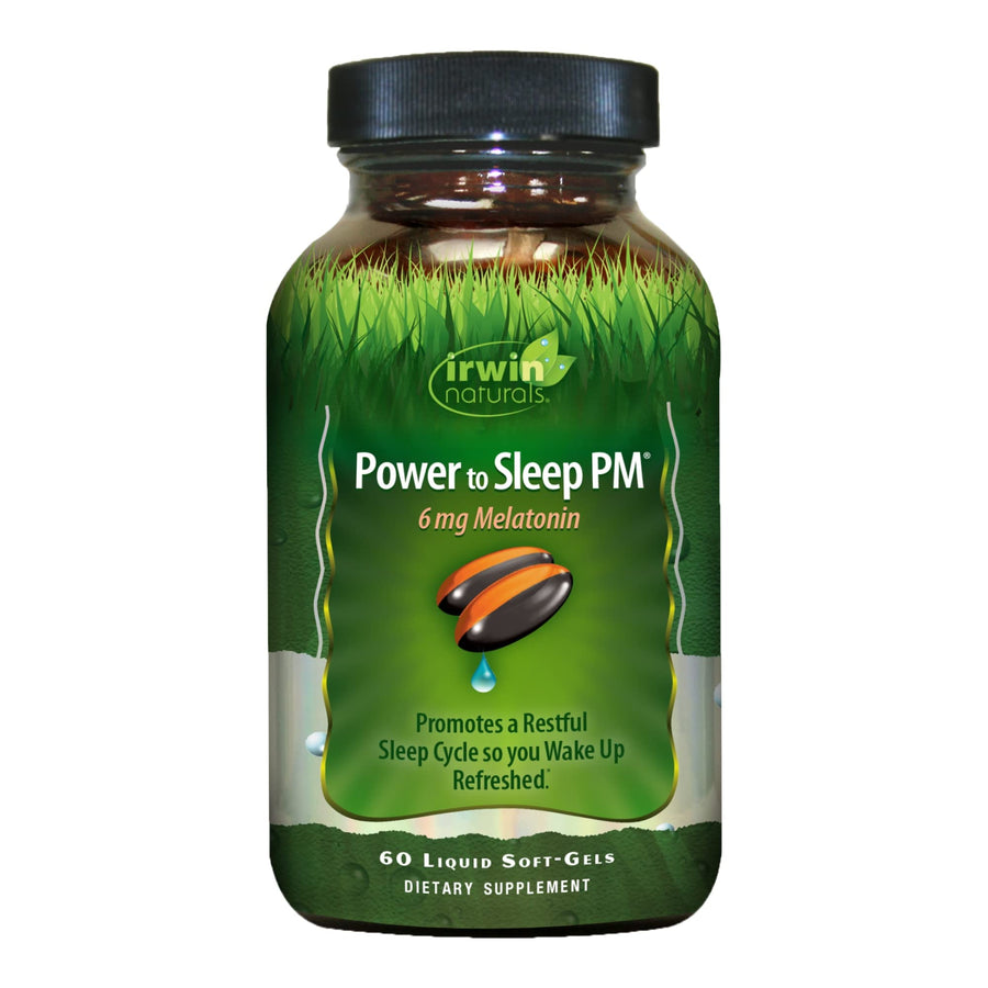 Power to Sleep PM - 60 Liquid Soft-Gels - with 6mg Melatonin, GABA, Ashwagandha, Valerian Root & L-Theanine - 30 Servings