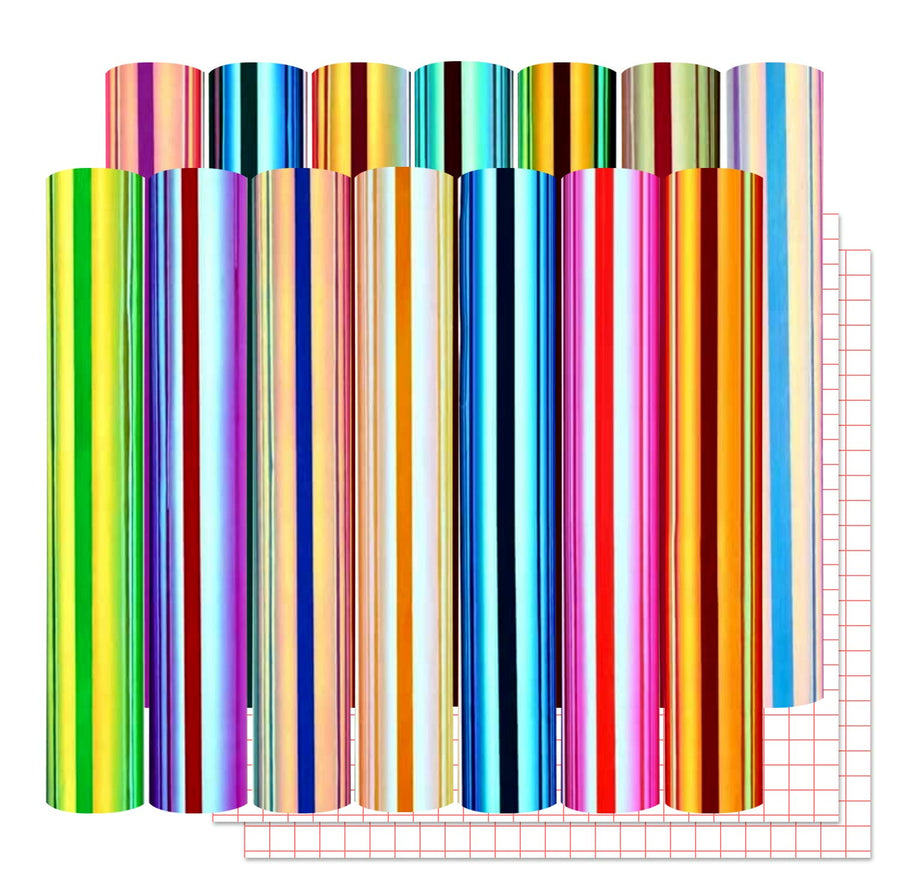 16 Pack Holographic Vinyl Set for Cricut - 12 x 12 Permanent Holographic Vinyl Sheets for Decor Sticker, Party Decoration, Car Decal
