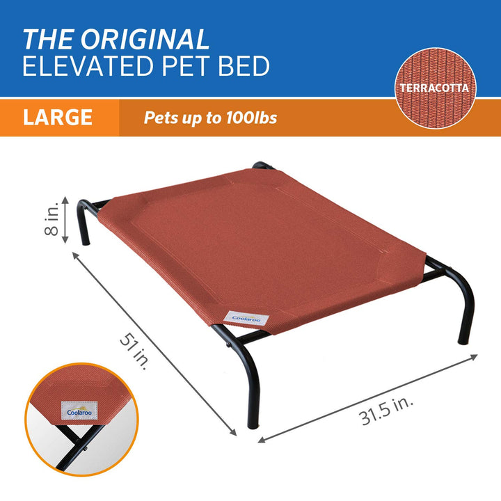 The Original Cooling Elevated Dog Bed, Indoor and Outdoor, Large, Terracotta