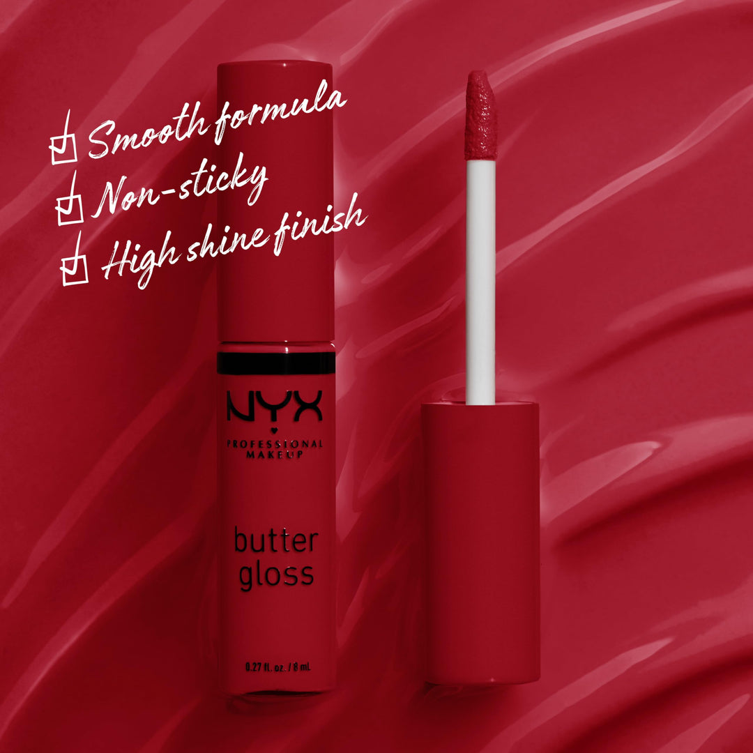 PROFESSIONAL MAKEUP Butter Gloss, Non-Sticky Lip Gloss - Rocky Road (Wine)