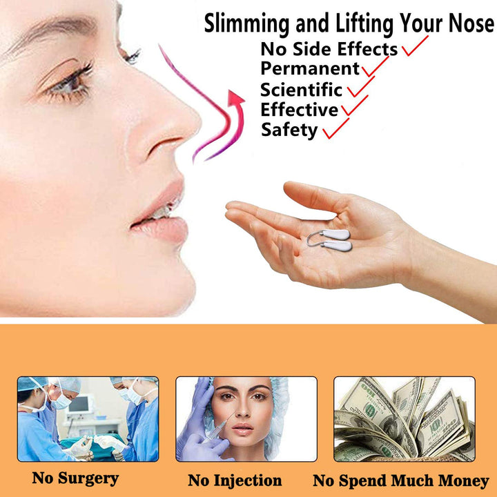 Nose Shaper Clip, Pain-Free Nose Slimmer Rhinoplasty Device, Soft Silicone Nose Bridge Straightener Corrector Nose Up Lifting Clip Beauty Tool