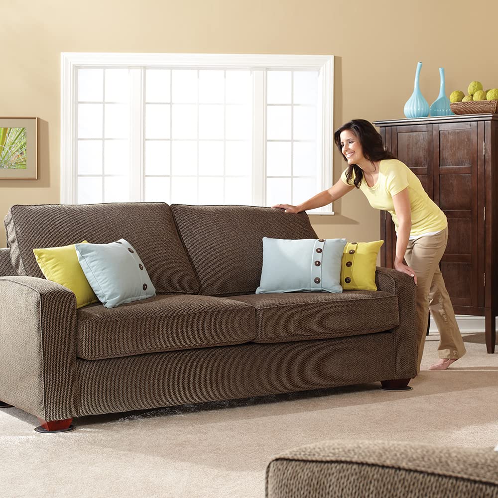 3 1/2 & 7 Round Reusable Furniture Sliders for Carpet - Effortless Moving and Surface Protection, Beige (8 Pack)