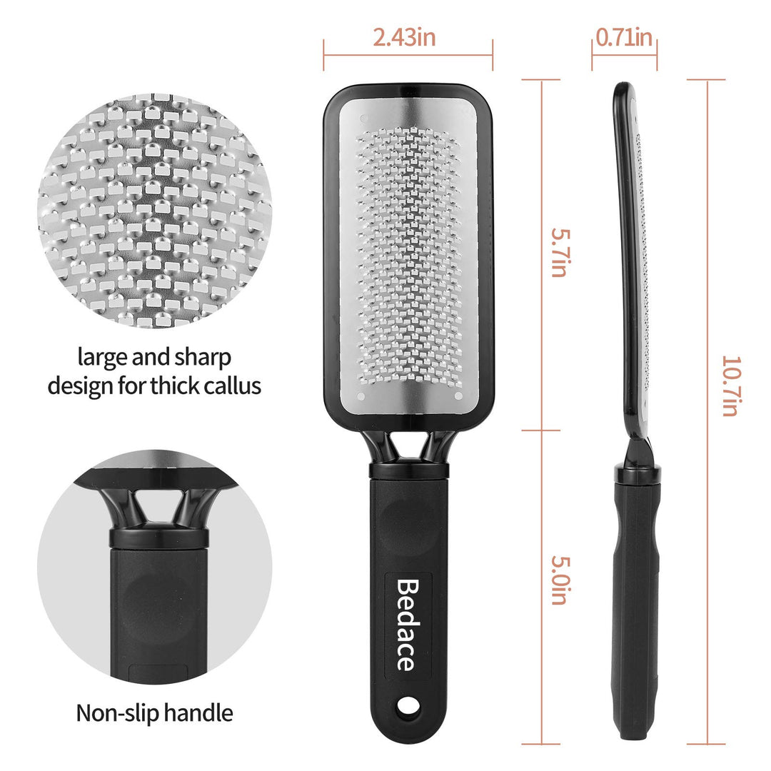 Foot Scrubber,Stocking Stuffers Callus Remover for Feet,Professional Foot File for Dead Skin,Pedicure Supplies Stainless Steel Heel Scraper for Feet, Can Be Used On Both Dry and Wet Feet.
