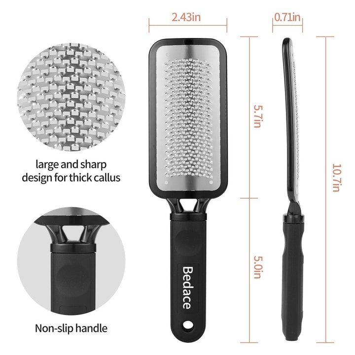 Foot Scrubber,Stocking Stuffers Callus Remover for Feet,Professional Foot File for Dead Skin,Pedicure Supplies Stainless Steel Heel Scraper for Feet, Can Be Used On Both Dry and Wet Feet.